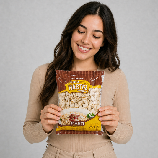 Manti HASTEL 250g - mannequin tenant le produit