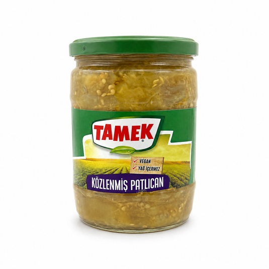 TAMEK Izgara Patlıcan 520g – %57 Patlıcan – Sarımsaklı – Yağsız – Vegan