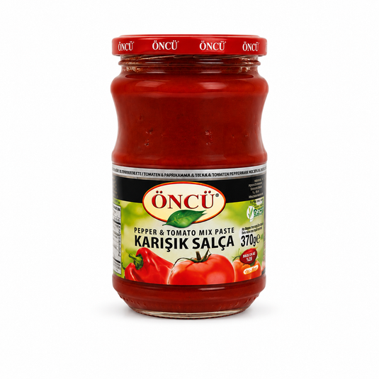 Concentré de tomate et poivron (Salça) 370g ÖNCÜ – élaborée à partir de tomates et de poivrons rouges doux et forts