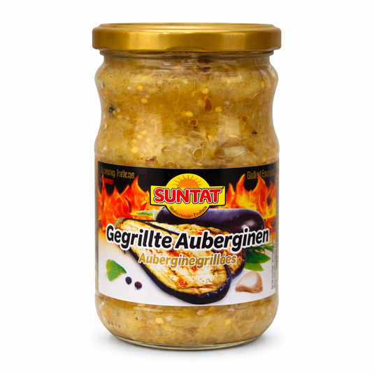 Aubergines Grillées 590g SUNTAT – Saveur Méditerranéenne Prêtes à l’Emploi