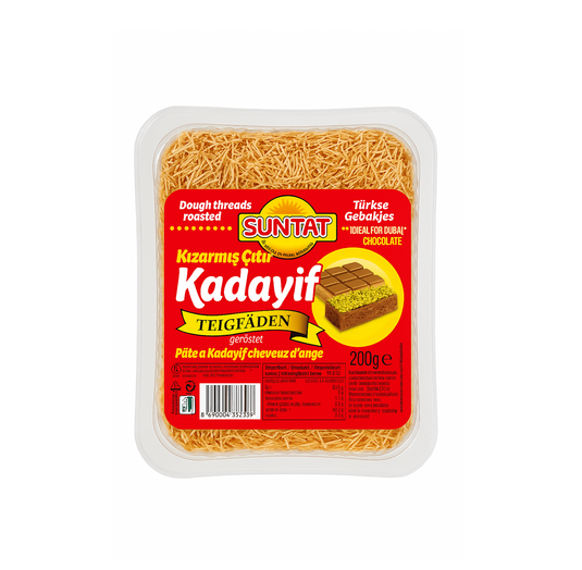 Cheveux d’ange Kadayif de qualité premium – pâte fine et dorée idéale pour desserts orientaux, pâtisseries turques ou recettes sucrées-salées. Idéal pour le chocolat Dubaï.