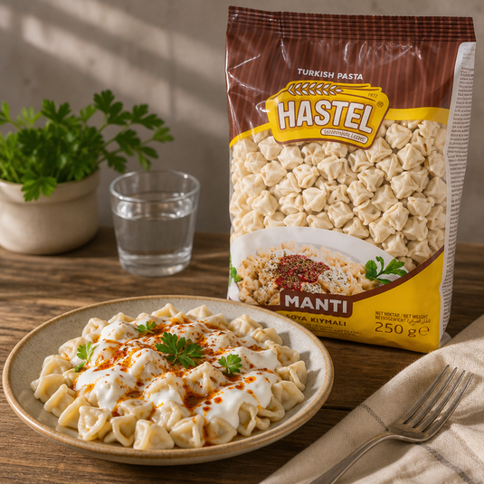 Manti HASTEL 250g - servi avec sauce yaourt et paprika