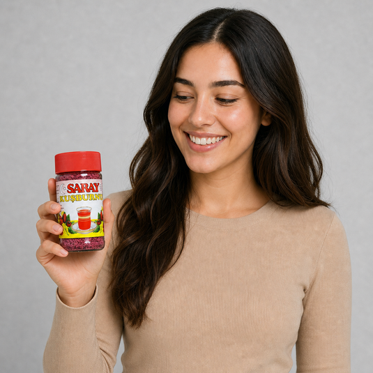 Thé instantané à l'églantier SARAY Kuşburnu 200g - mannequin tenant le produit